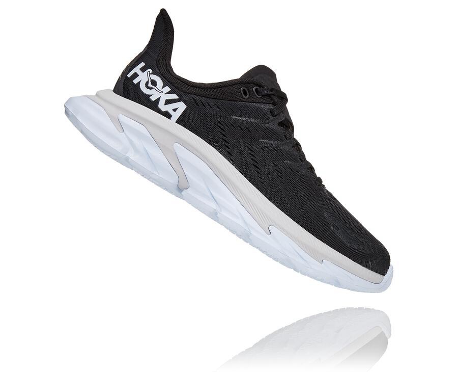 Tenis Hoka One One Mujer Negros/Blancos - Clifton Edge - NZYG97312